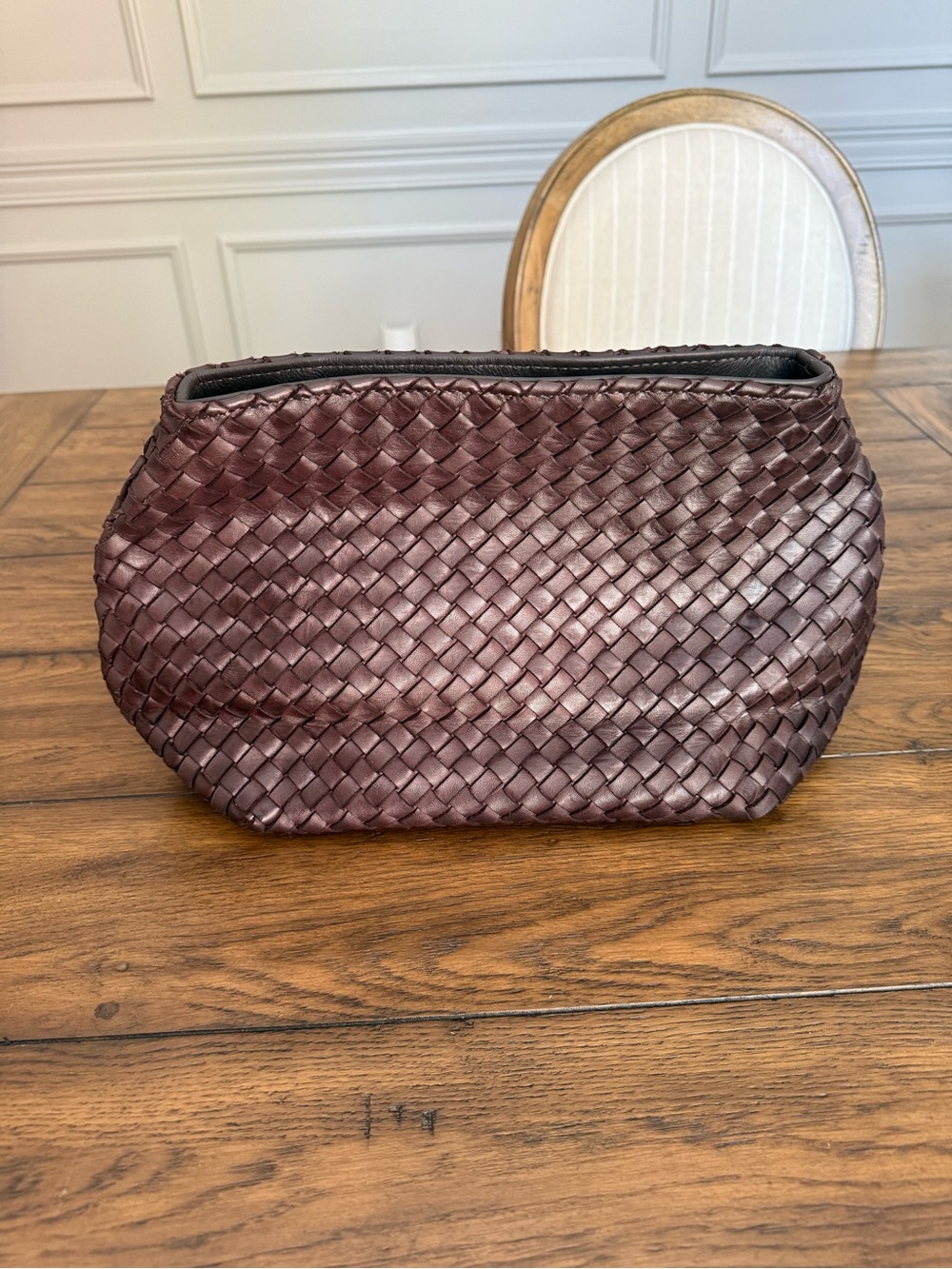 Vestirsi large woven leather clutch